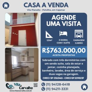 CASA Á VENDA - 121m² -VILA PLANALTO - POLVILHO - CAJAMAR