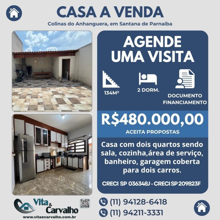 CASA À VENDA - 134m² - BAIRRO PARAÍSO - CAJAMAR -SP