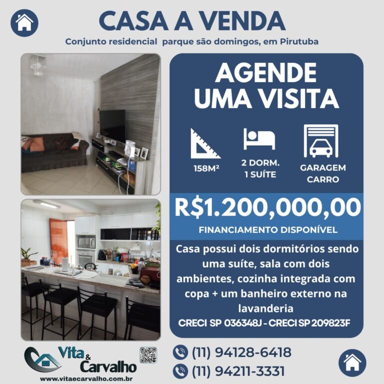 CASA À VENDA - 158M² - RESIDENCIAL SÃO DOMINGOS - PIRITUBA - SP