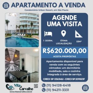APARTAMENTO À VENDA  -53m² - CONDOMÍNIO HELBOR URBANA RESORT - SÃO PAULO